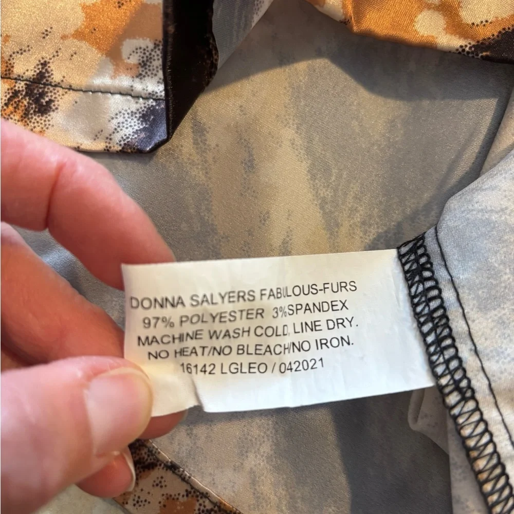 Donna Salyers Leopard Print Pajama Set Silky Glam Lounge Mobwife Small - Picture 10 of 13